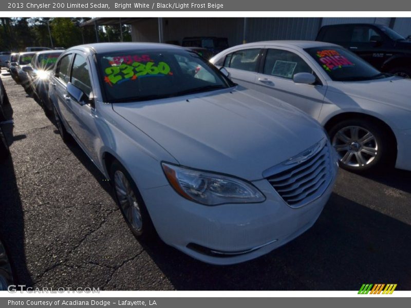 Bright White / Black/Light Frost Beige 2013 Chrysler 200 Limited Sedan