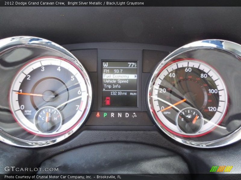 Bright Silver Metallic / Black/Light Graystone 2012 Dodge Grand Caravan Crew