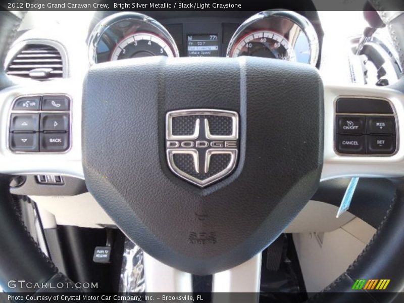 Bright Silver Metallic / Black/Light Graystone 2012 Dodge Grand Caravan Crew