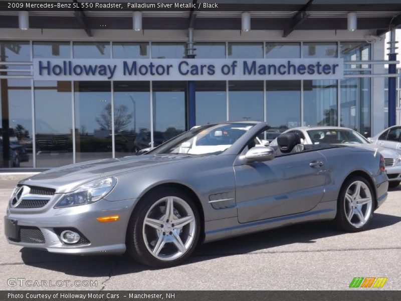 Palladium Silver Metallic / Black 2009 Mercedes-Benz SL 550 Roadster