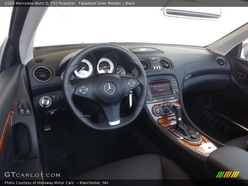 Palladium Silver Metallic / Black 2009 Mercedes-Benz SL 550 Roadster