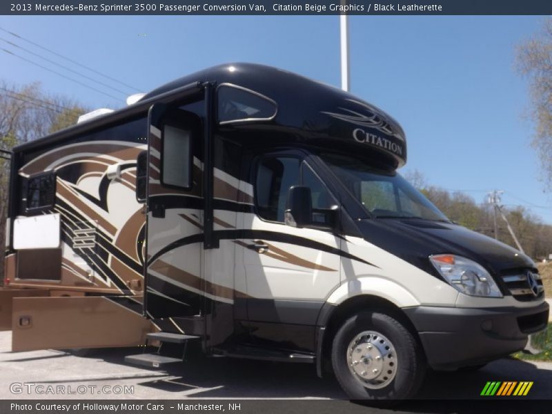 Citation Beige Graphics / Black Leatherette 2013 Mercedes-Benz Sprinter 3500 Passenger Conversion Van