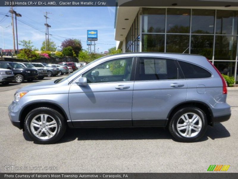 Glacier Blue Metallic / Gray 2010 Honda CR-V EX-L AWD