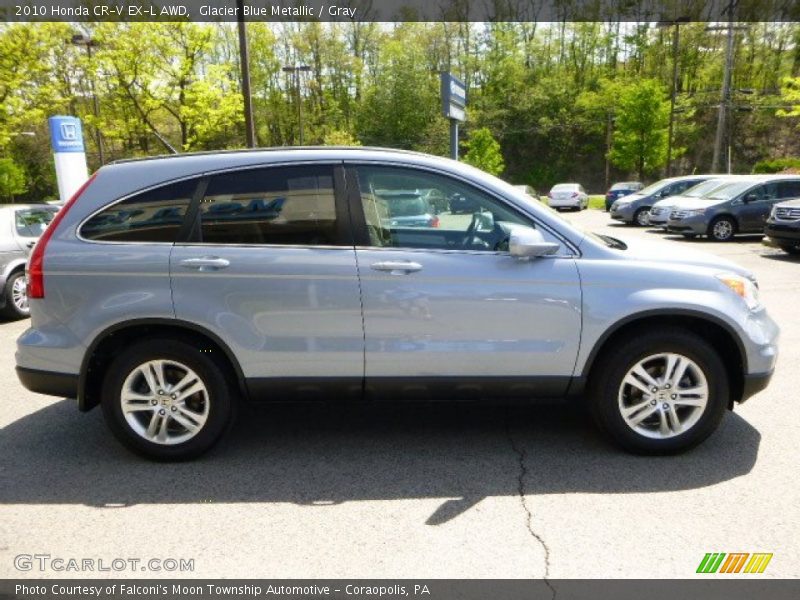 Glacier Blue Metallic / Gray 2010 Honda CR-V EX-L AWD