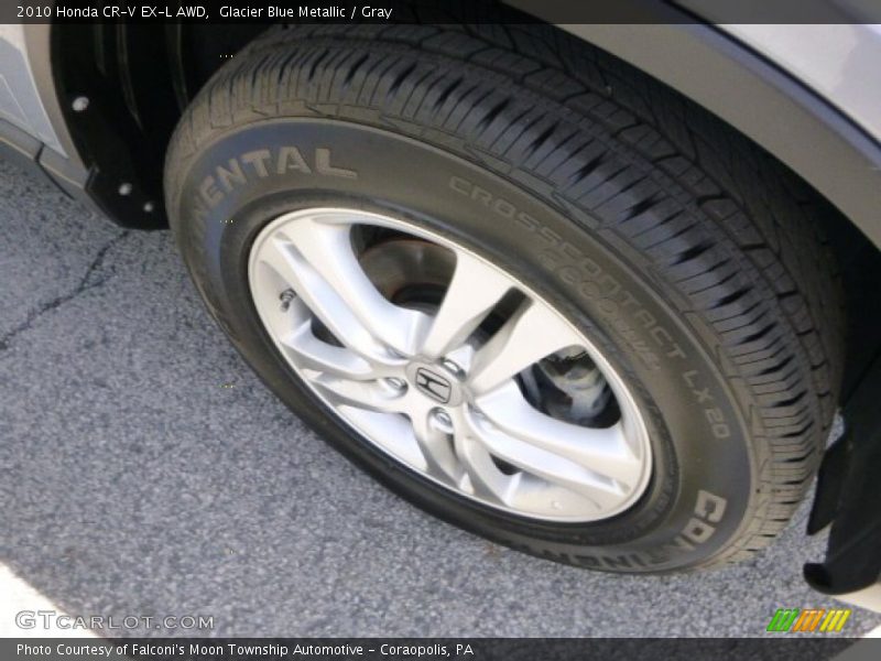 Glacier Blue Metallic / Gray 2010 Honda CR-V EX-L AWD