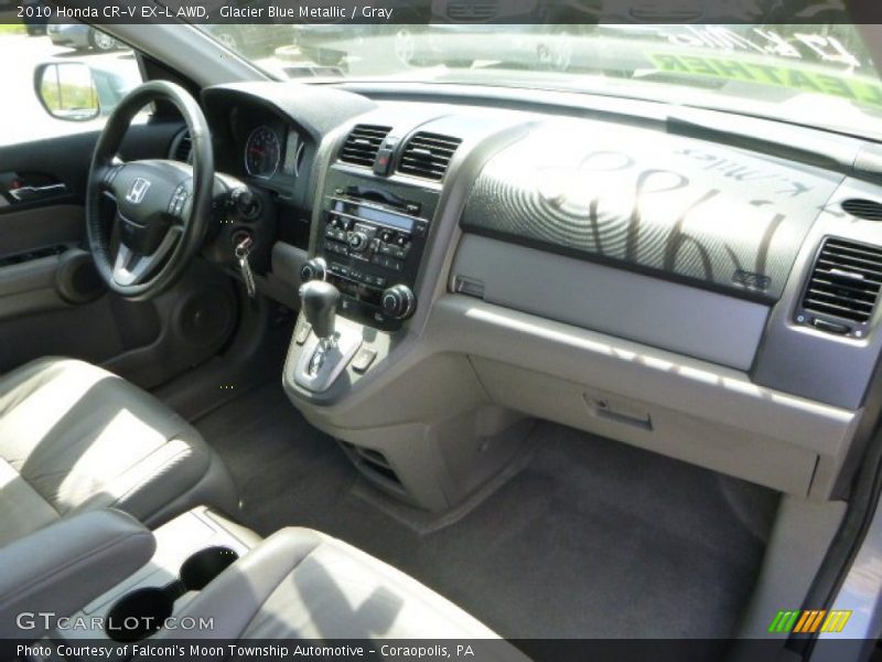 Glacier Blue Metallic / Gray 2010 Honda CR-V EX-L AWD