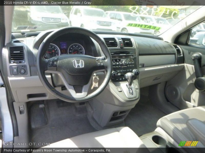 Glacier Blue Metallic / Gray 2010 Honda CR-V EX-L AWD