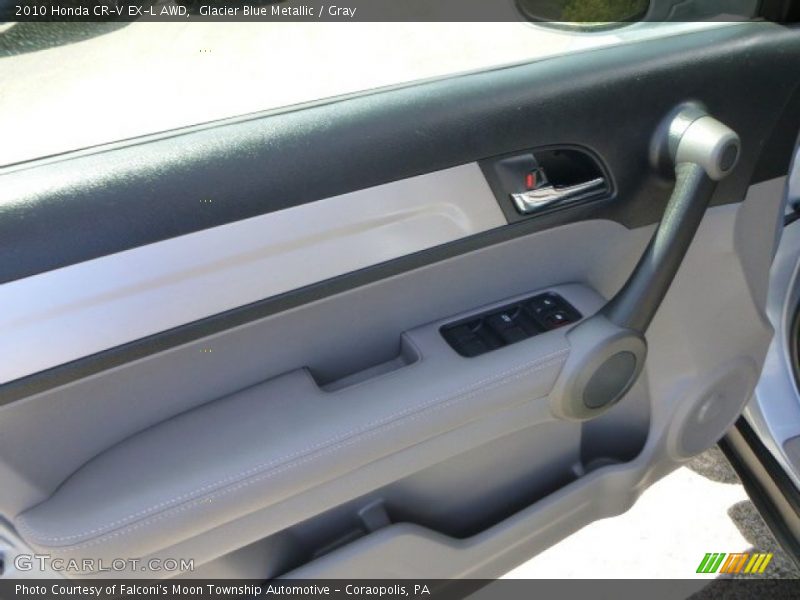 Glacier Blue Metallic / Gray 2010 Honda CR-V EX-L AWD