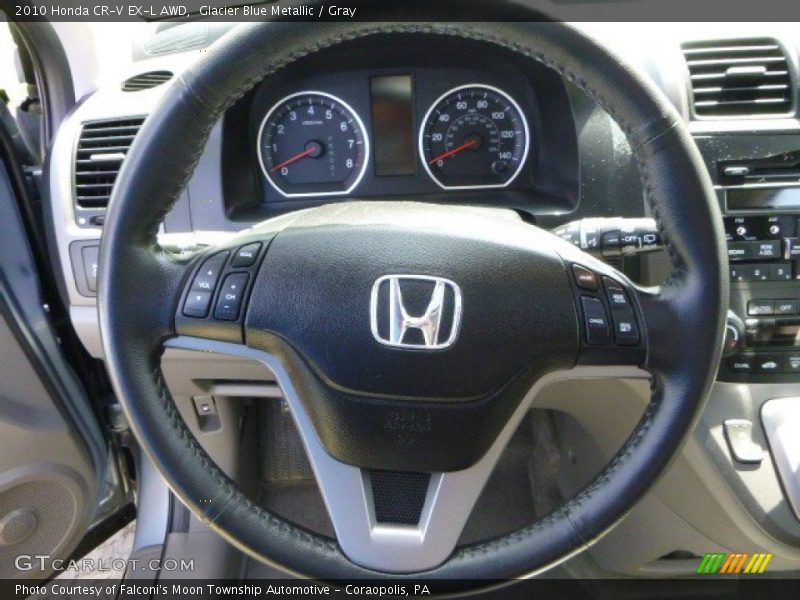 Glacier Blue Metallic / Gray 2010 Honda CR-V EX-L AWD