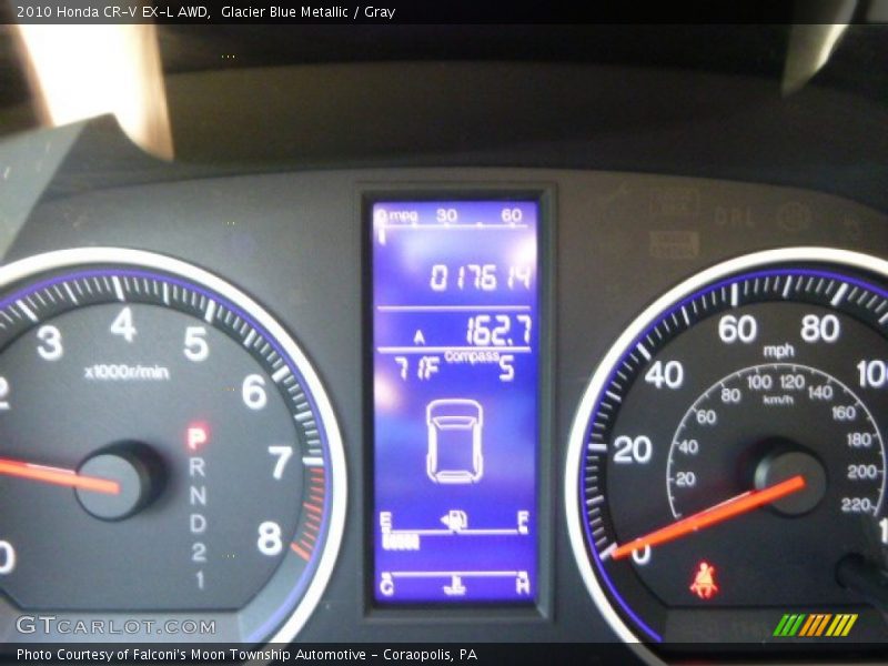 Glacier Blue Metallic / Gray 2010 Honda CR-V EX-L AWD