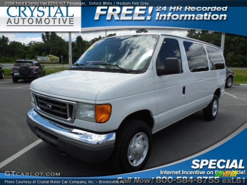 Oxford White / Medium Flint Grey 2006 Ford E Series Van E350 XLT Passenger