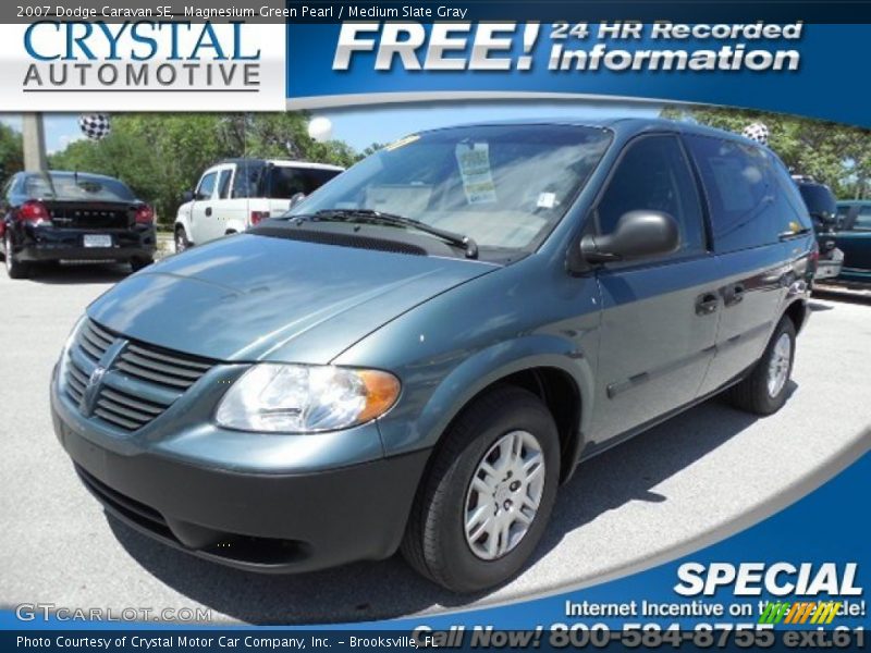 Magnesium Green Pearl / Medium Slate Gray 2007 Dodge Caravan SE