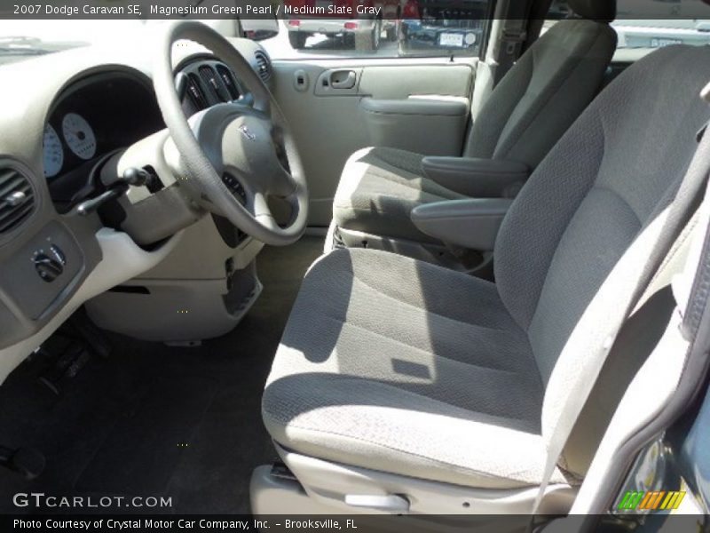 Magnesium Green Pearl / Medium Slate Gray 2007 Dodge Caravan SE