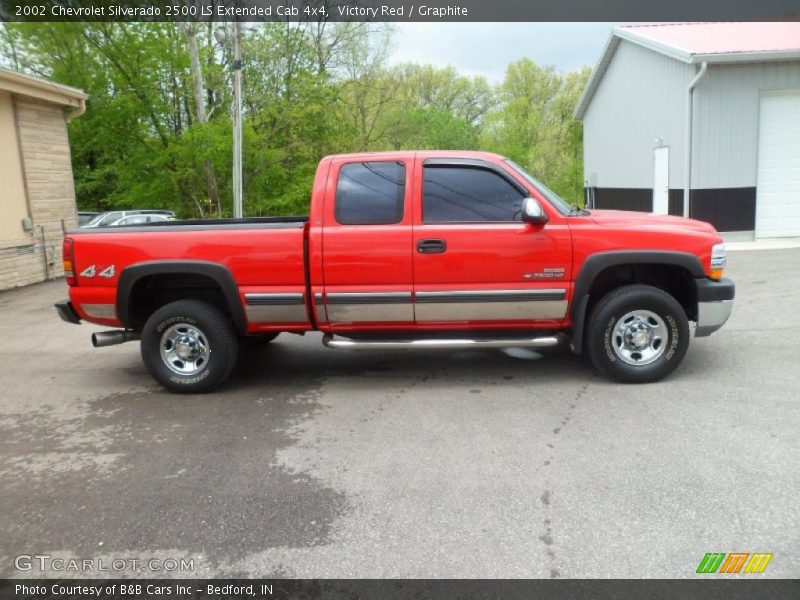 Victory Red / Graphite 2002 Chevrolet Silverado 2500 LS Extended Cab 4x4