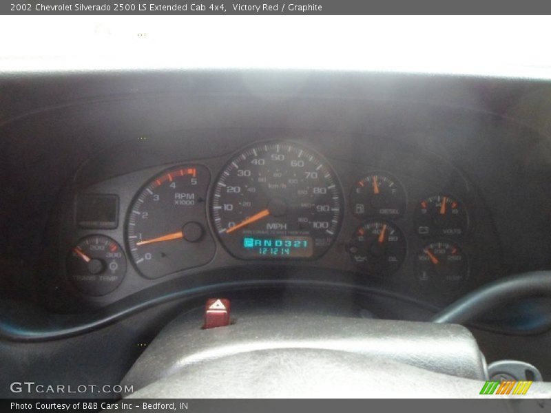Victory Red / Graphite 2002 Chevrolet Silverado 2500 LS Extended Cab 4x4