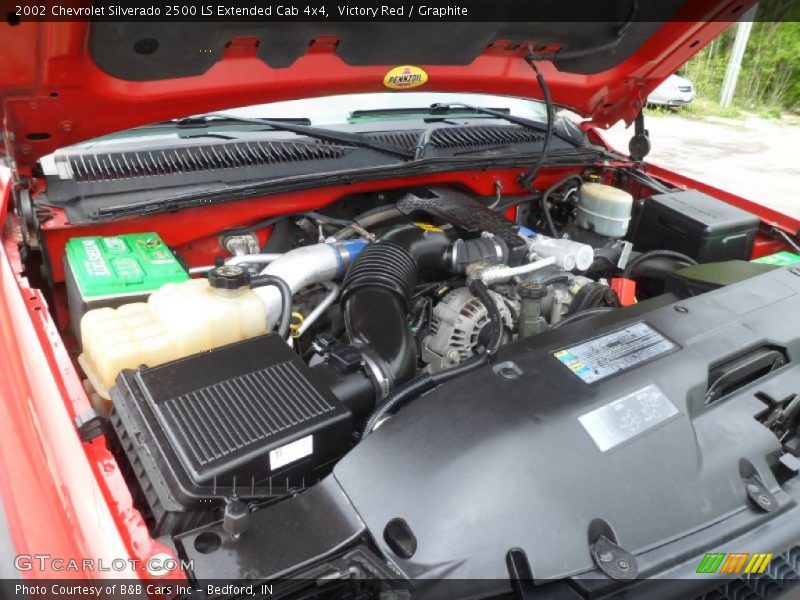 Victory Red / Graphite 2002 Chevrolet Silverado 2500 LS Extended Cab 4x4