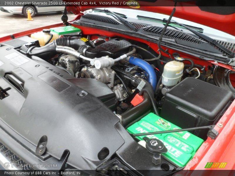 Victory Red / Graphite 2002 Chevrolet Silverado 2500 LS Extended Cab 4x4
