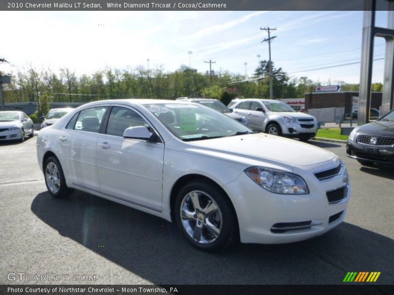 White Diamond Tricoat / Cocoa/Cashmere 2010 Chevrolet Malibu LT Sedan