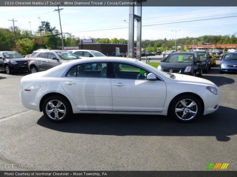 White Diamond Tricoat / Cocoa/Cashmere 2010 Chevrolet Malibu LT Sedan