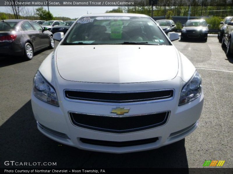 White Diamond Tricoat / Cocoa/Cashmere 2010 Chevrolet Malibu LT Sedan