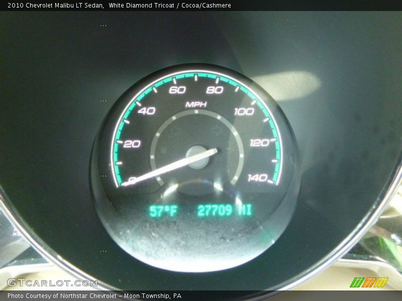 White Diamond Tricoat / Cocoa/Cashmere 2010 Chevrolet Malibu LT Sedan