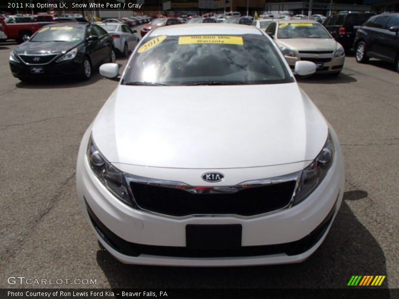 Snow White Pearl / Gray 2011 Kia Optima LX