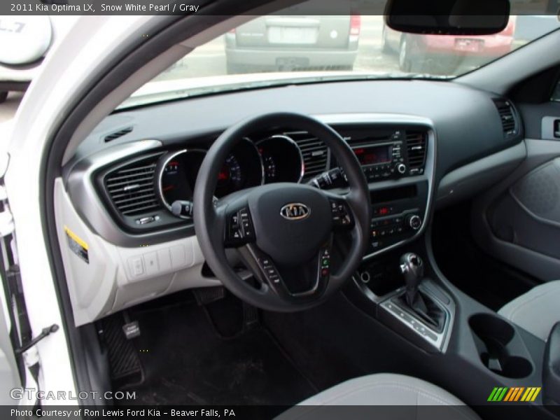 Snow White Pearl / Gray 2011 Kia Optima LX