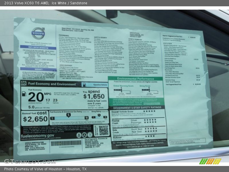 Ice White / Sandstone 2013 Volvo XC60 T6 AWD
