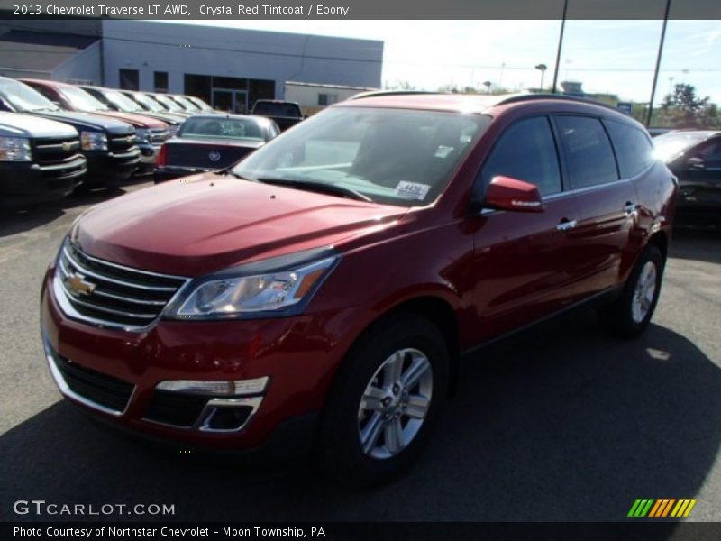 Crystal Red Tintcoat / Ebony 2013 Chevrolet Traverse LT AWD