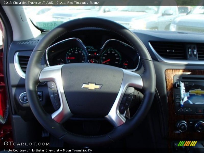Crystal Red Tintcoat / Ebony 2013 Chevrolet Traverse LT AWD