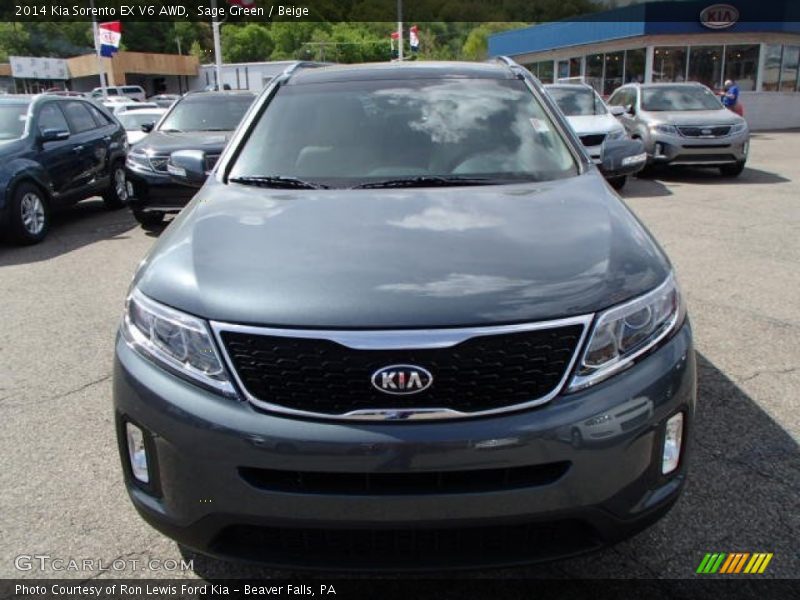 Sage Green / Beige 2014 Kia Sorento EX V6 AWD