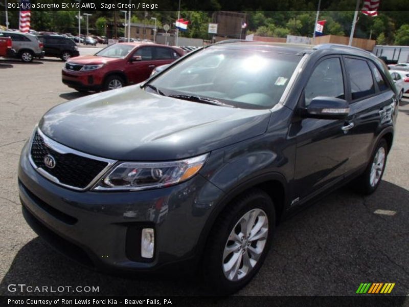 Sage Green / Beige 2014 Kia Sorento EX V6 AWD