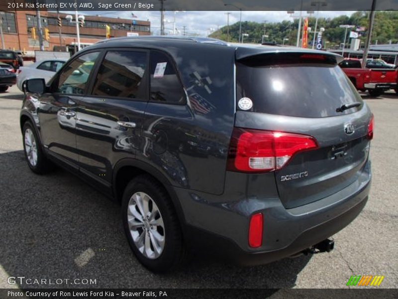 Sage Green / Beige 2014 Kia Sorento EX V6 AWD