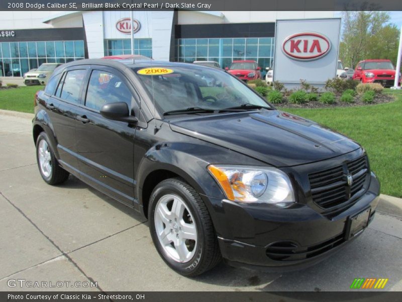 Brilliant Black Crystal Pearl / Dark Slate Gray 2008 Dodge Caliber SE
