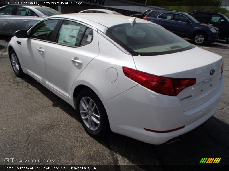 Snow White Pearl / Beige 2013 Kia Optima LX