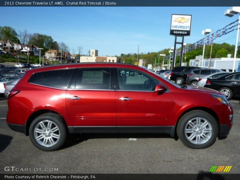 Crystal Red Tintcoat / Ebony 2013 Chevrolet Traverse LT AWD