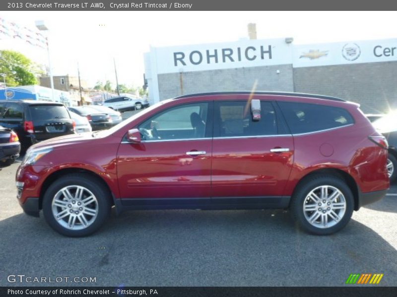 Crystal Red Tintcoat / Ebony 2013 Chevrolet Traverse LT AWD