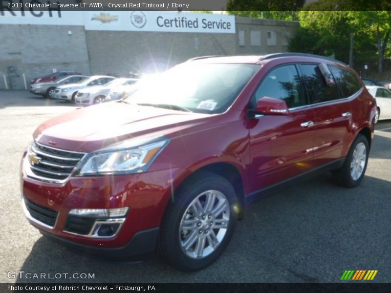 Crystal Red Tintcoat / Ebony 2013 Chevrolet Traverse LT AWD