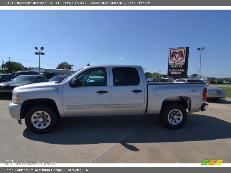 Sheer Silver Metallic / Dark Titanium 2011 Chevrolet Silverado 1500 LS Crew Cab 4x4
