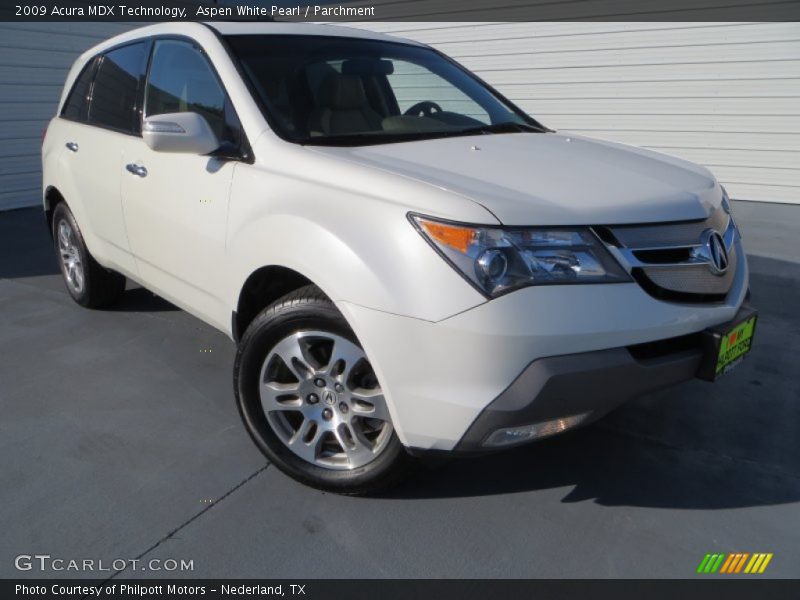 Aspen White Pearl / Parchment 2009 Acura MDX Technology