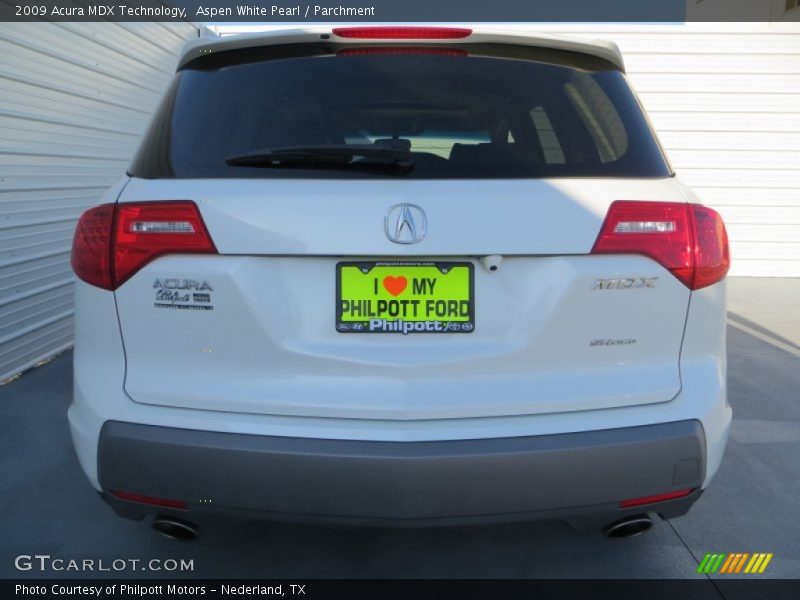 Aspen White Pearl / Parchment 2009 Acura MDX Technology