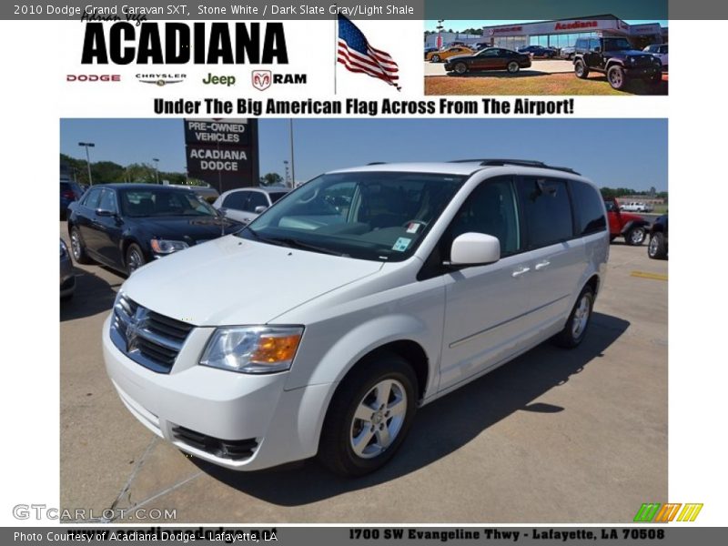 Stone White / Dark Slate Gray/Light Shale 2010 Dodge Grand Caravan SXT