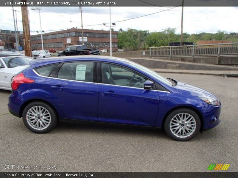 Blue Candy / Arctic White 2013 Ford Focus Titanium Hatchback