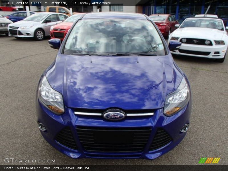 Blue Candy / Arctic White 2013 Ford Focus Titanium Hatchback