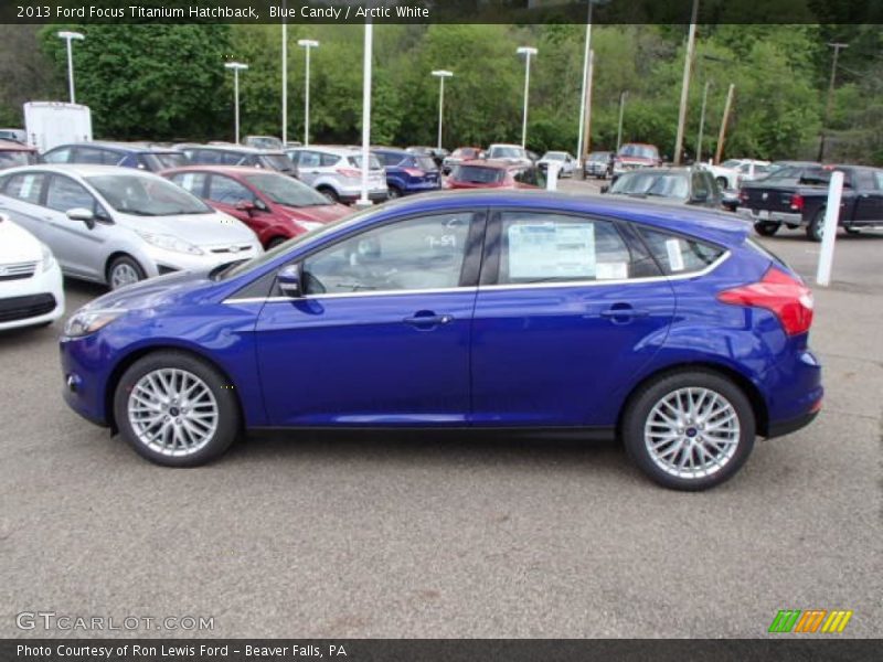 Blue Candy / Arctic White 2013 Ford Focus Titanium Hatchback