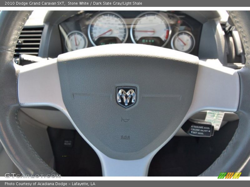 Stone White / Dark Slate Gray/Light Shale 2010 Dodge Grand Caravan SXT