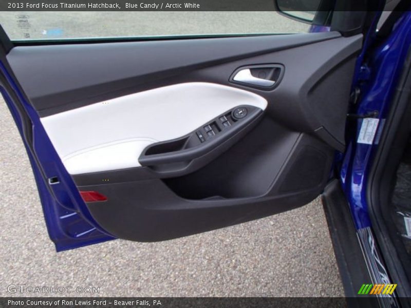 Blue Candy / Arctic White 2013 Ford Focus Titanium Hatchback