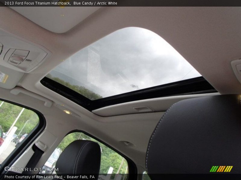 Blue Candy / Arctic White 2013 Ford Focus Titanium Hatchback