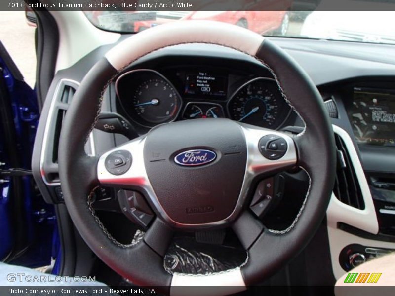 Blue Candy / Arctic White 2013 Ford Focus Titanium Hatchback