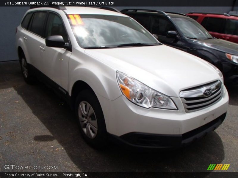 Satin White Pearl / Off Black 2011 Subaru Outback 2.5i Wagon